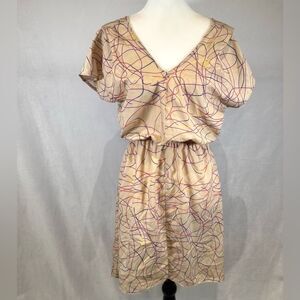 Moonlight nude artistic colorful print lightweight dress size medium